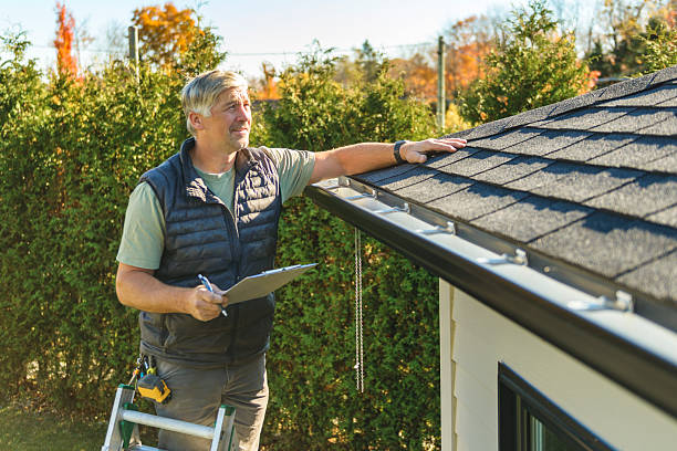Professional Hail Damage Roof Repair technician working in Woodside, CA